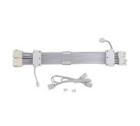 Kit di cavi per alimentatore ARGB, cavo di alimentazione RGB per GPU con estensione a 2x8 pin e controllo di sincronizzazione a 3 pin a 5 V, design a doppio strato per (Bianca)