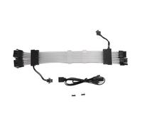 Kit di cavi per alimentatore ARGB, cavo di alimentazione RGB per GPU con estensione a 2x8 pin e sincronizzazione a 5 V a 3 pin per chassis PC, design a doppio strato con filo da 18 (Nera)