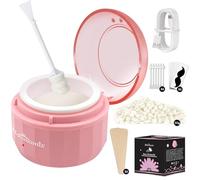 Kit di cera per naso da uomo e donna, mini scaldacera portatile per naso/orecchio/sopracciglio/barba/labbra, con 50 g di chicchi di cera dura, 10 applicatori, 5 bastoncini per capelli e 1 vasetto in