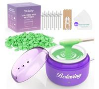 Kit di cera per naso da uomo, mini scaldacera per la depilazione del viso, kit per ceretta per sopracciglia e orecchie, per donne e uomini, con perline da 100 g, 10 applicatori, 10 bastoncini per il