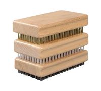 Kit di cere per snowboard in legno, 3 pezzi, con spazzola in nylon, spazzola in crine di cavallo, kit per cere da snowboard in ottone