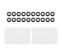 Kit di cerniere silenziose per porta del garage, 80 mm, con 20 manicotti e 20 dadi, rondelle per riduzione del rumore in PP e metallo, per rulli per porte del garage, diametro esterno 22 mm, diametro