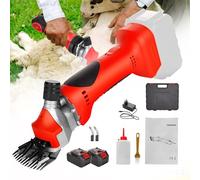 Kit di Cesoie per Cavalli da Pecora Elettrica Professionale, Tagli di Capelli per Capelli per Cani da Gatto da Compagnia con 1/2 Pezzi Batteria al Litio, 13 Denti, 6 Marce e 2800 Giri/min 2 Batteries