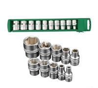 Kit di chiavi a bussola esagonali pesantemente progettate con dieci misure essenziali, perfettamente realizzate per affidabilità