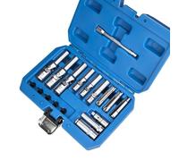 Kit di chiavi a cricchetto 18PC 3/8 "1/4" Drive Glow Plug Removal Socket Set Kit Di Strumenti A Fessura Sottile Kit Di Strumenti Di Sostituzione Per Prese Profonde 8mm 9mm E 10mm