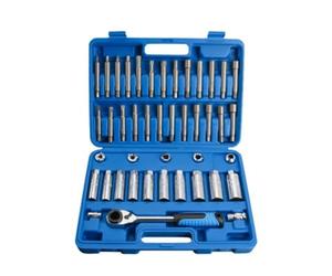 Kit di chiavi a cricchetto 43 Pz Ammortizzatore Puntone Dado Go-thru Set Di Prese E Cricchetto Sterzo Mozzo Sospensione Ammortizzatore Dado Strumento Di Rimozione Presa Kit