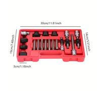 KIT DI CHIAVI PER SMONTAGGIO PULEGGIA E ALTERNATORE MOTORE AUTO 18 PEZZI VALIGIA