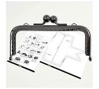 Kit di chiusura per borsa, dimensioni 10 cm, grigio scuro metallizzato, 1pc