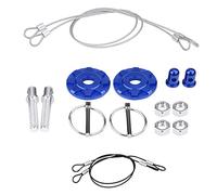 Kit di chiusura per cofano in lega di alluminio CNC, serratura universale per cofano da con finitura anodizzata, kit di aspetto per perni del cofano resistente alla corrosion (Blu)