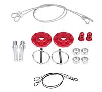 Kit di chiusura per cofano in lega di alluminio CNC, serratura universale per cofano da con finitura anodizzata, kit di aspetto per perni del cofano resistente alla corrosion (Rossa)