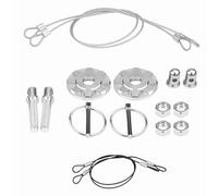 Kit di chiusura per cofano in lega di alluminio CNC, serratura universale per cofano da con finitura anodizzata, kit di aspetto per perni del cofano resistente alla corrosion (Argento)