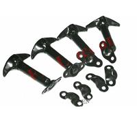 Kit Clip Ferma Cofano AEspares Acciaio Nero 4 Pz Per Jeep Wrangler Willys GEc