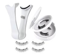 Kit di ciglia magnetiche, cluster di ciglia magnetiche, 4 pezzi, senza colla, false ciglia, con applicatore, per il trucco degli occhi da donna, escluse le scorte per i viaggi a casa