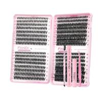 Kit di ciglia singole a ciuffetti 40D+50D+60D+80D+80D, kit per ciglia da 8-16 mm, con pinzette rimozione e pennello
