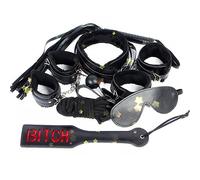 Kit di cinghie da allenamento per esercizi di yoga in pelle nera da 8