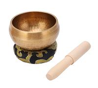 Kit di Ciotola Cantante Martellato a Mano, Consistenza Unica Sensazione Calma, Voce Pacifica 8 Cm Calibro per Rilassamento, Ciotola del Suono Meditativo con Attaccante in Legno,