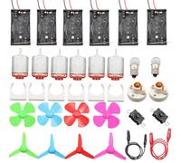 Kit di circuiti di fisica per bambini, 32 pezzi fai da te elettricità e componenti luminosi con motori, ventole, portalampada e interruttori | STEM Science Kit per apprendimento in classe e ingegneria