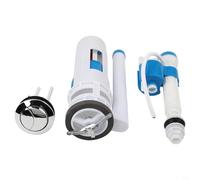 Kit di cisterna per WC a doppio scarico per WC integrati, sistema di valvola di scarico a pulsante a risparmio idrico con drenaggio regolabile e silenzioso