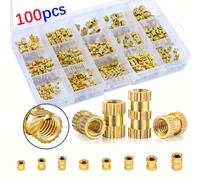 Kit di classificazione per inserti filettati interni a rullo M2 M3 M4 M5 M6 da 100 pezzi, inserti termofissanti adatti per componenti in plastica stampa 3D