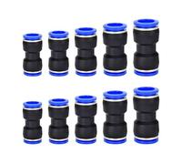Kit di collegamento a spinta, 10 pezzi, per tubi OD, 4 mm, 6 mm, 8 mm, 10 mm, 12 mm, due di ogni dimensione, connettore pneumatico diritto con chiusura a pressione per tubi farmaceutici, Chi