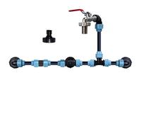 Kit Di Collegamento Ibc, Per 3 Serbatoi Ibc Affiancati Rubinetto A Collo D'Oca 3/4" In Ottone Valvola Di Arresto Giunzioni Tubo Accessori Per Serbatoio Acqua 1000L Irrigazione Giardino