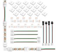 Kit di collegamento LED RGBWW a 3 poli, 10 mm, senza saldatura, senza interruzioni, connettore splitter L/T, JST SM/presa cavo jumper, cavo jumper per strisce luminose SMD 5050 (kit SMD 3 pin 10 mm)