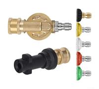 Kit di collegamento rapido per idropulitrice con teste angolari girevoli a 5 velocità e 7 velocità, raccordi femmina da 1/4", 4500 PSI, 2,5 GPM, set da 7 pezzi (sette velocità)