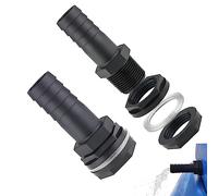 Kit di Collettori Per Acqua Piovana,Raccordo Per L'acqua Del Pluviale,Raccordo Per Cisterna Con Gommino e Guarnizione,Per Barili di Acqua Piovana,Cisterne (Nero / 2* Connettore Per Secchi)