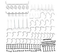 Kit di combinazione di ganci a pegboard 51 pezzi nichelati nichelati durevoli strumenti resistenti alla corrosione ganci appendiali per l'organizzazione di strumenti nel garage