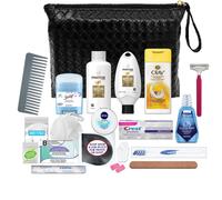 Kit di comodo kit internazionali kit da 20 pezzi Premium con dimensioni di viaggio Essenziali conformi alla TSA in elegante sacchetto cosmetico