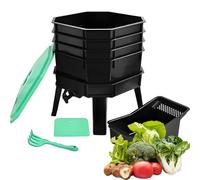 Kit Di Componente A Vite Senza Fine A 4 Strati, Bidone Del Compost Da Giardino Con 4 Vassoi Rimovibili, Ventilazione Della Griglia E Design Del Rubinetto Del Piedista