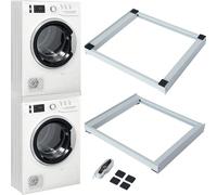 Kit di Congiunzione per Lavatrice e Asciugatrice, Supporto Base Universale di Sovrapposizione Salvaspazio, con Cinghia e Adesivi Antiscivolo, Telaio per Accatastamento Elettrodomestici Il set di congi