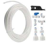 Kit di connessione acqua per frigorifero da 15m, con tubo per frigorifero, tubo (6,35mm) e accessori per impianti di osmosi inversa, adatto per frigoriferi, depuratore acqua osmosi inversa