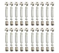 Kit di connessione per mobili 3 in 1, 20 pezzi, eccentrico Cam Lock Ø15 mm e M6 x 40 mm, dado in plastica preinserito Ø11,5 mm, per montaggio di giunzioni di montaggio del guardaroba