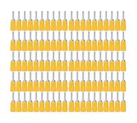 Kit di connettore del terminale per ferrule 100 pezzi Terminali di filo di crimpatura professionale per attrezzatura elettrica Automazione industriale Copper PVC Yellow 12 10 AWG
