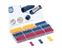 Kit di Connettori A Giunzione di Testa per Cavi da 200 Pezzi, Connettore Terminale A Crimpare Elettrico AWG 22-10, Cablaggio Completamente Isolato