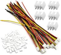 Kit di connettori JST-XH, 50 pezzi, 25 paia, XH 2,54 mm, connettori maschio e femmina a 3 pin con cavo piatto da 100 mm, 26 AWG, compatibile con JST XH