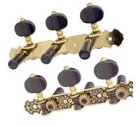Kit di connettori per accordatura per chitarra 2 Pezzi Di Corde Per Chitarra Classica Placcate In Oro E Nero Chiavi Accordatori Parti Musicali(3/4)