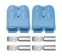 Kit di connettori per batteria, placcati argento per connettore Anderson, terminale per batteria plug and play da 175 A 600 V, chiave meccanica, per camper, yacht, autobus, 2-4 AWG, blu (confezione da