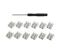 Kit di connettori per luci a nastro LED per strisce COB da 5 V, 12 V e 24 V e design riutilizzabile con 12 connettori (10 mm)