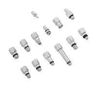 Kit di connettori per spurgo freni idraulici per bici, 13 pezzi, in lega di alluminio, include più viti e adattatori compatibili con apparecchiature di spurgo dei freni idraulici