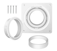 Kit di connettori rapidi per tubi da 10,2 cm, per sfiato asciugatrice, ventilatori da bagno, colore bianco, 17,8 x 17,8 cm