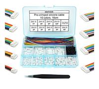 Kit di connettori ZH da 1,5 mm e cavi in silicone pre-crimpati da 28 AWG, compatibili con connettori JST ZH 1,5 da 2/3/4/5/6/7/8/9/10 pin con lunghezza di 160 mm (6,3 pollici)