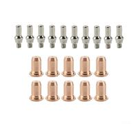 Kit di consumabili per torcia al plasma CUT60 - Elettrodo, ugello, tappo di protezione, vortice per anello e set guida, parti di ricambio da 0,9 mm e 1,1 mm (kit da 20 pezzi da 0,9 mm)