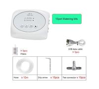 Kit di controllo automatico dell'irrigazione a goccia for piante con controller intelligente WiFi for giardino, dispositivo del timer for l'irrigazione tramite telefono cellulare(Double pump 15pot)