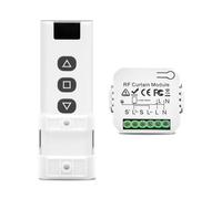 Kit di controllo radio per tapparelle con telecomando, compatibile con tapparelle, persiane, tende da sole, facile da montare, portata fino a 100 m, alternativa a Homematic IP, 2200 W, bianco