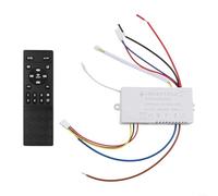 Kit di controllo remoto per ventilatore a soffitto a LED con ricevitore, regolatore di frequenza variabile a 6 velocità per luce e ventilatore, monitor della batteria, facile reset coppia (testa