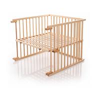 kit di conversione culla babybay, regolabile in continuo, adatto per il letto laterale originale I Dimensioni lettino: 132 cm x 81 cm in legno massello di faggio, laccato naturale