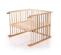 kit di conversione culla babybay, regolabile in continuo, adatto per il letto laterale originale I Dimensioni lettino: 132 cm x 81 cm in legno massello di faggio, Nucleo di faggio oliato