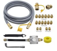 Kit di conversione da propano a gas naturale, adatto per Weber Genesis, Spirit, Genesis II, Spirit II Gril, kit di conversione gas naturale da 3 m con regolatore e ugelli in ottone in tre diversi